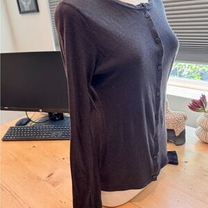 Enza Costa Cashmere Long Sleeve Brown Cardigan Sweater Size XL women